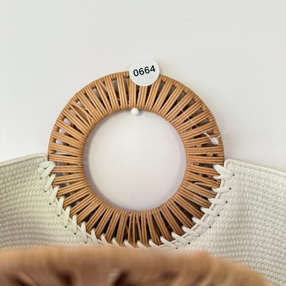 Dolce Vita Lilah Raffia O-Ring Statement Handle Shoulder Bag NEW - Picture 8 of 8